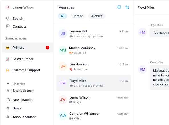 Ring4 messaging interface